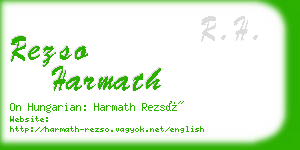 rezso harmath business card